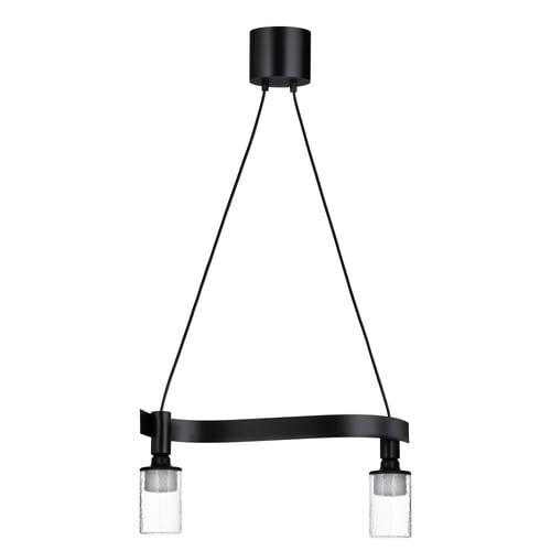 ACKJA / MOLNART Suspension avec ampoule, en forme de vague noir/tube à motifs