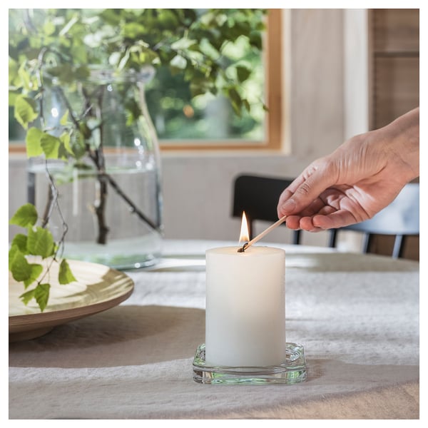 ADLAD Bougie bloc parfumée, Forêts scandinaves/blanc, 30 hr