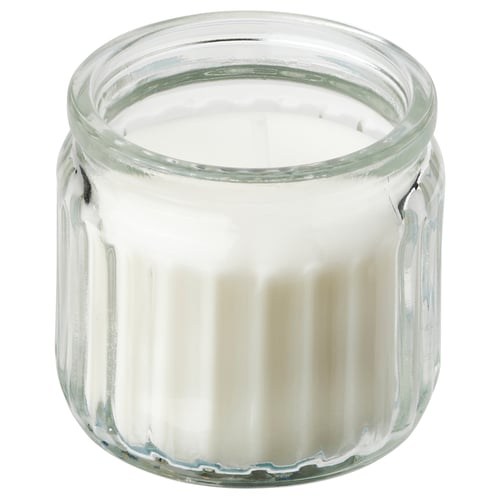 ADLAD Bougie parfumée dans verre, Forêts scandinaves/blanc, 12 hr