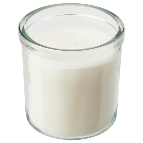ADLAD Bougie parfumée dans verre, Forêts scandinaves/blanc, 40 hr
