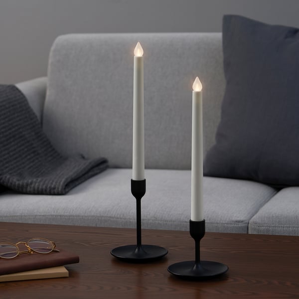 ÄDELLÖVTRÄD Bougie à LED, blanc/intérieur, 28 cm