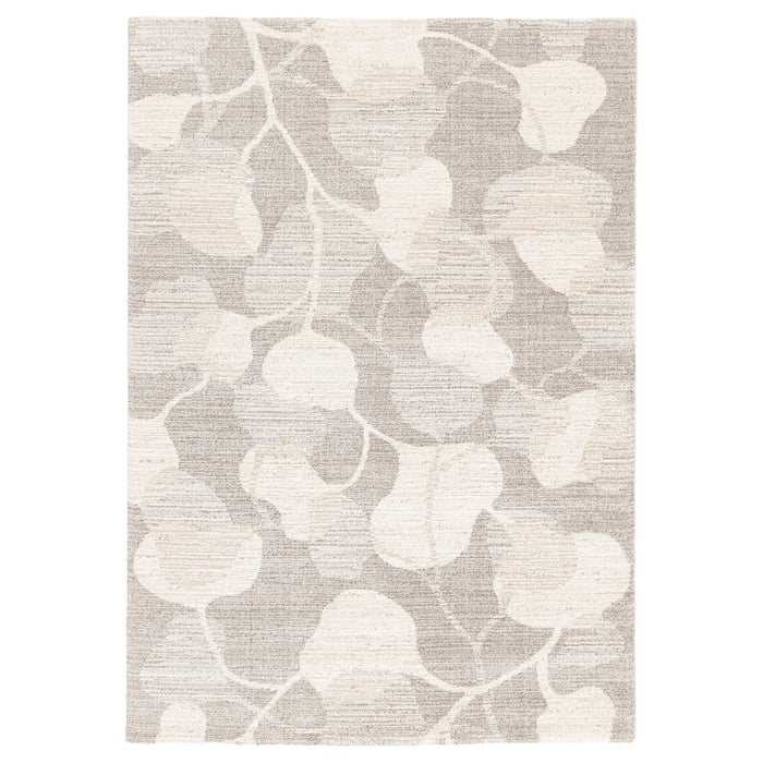 ÄLSKEGRAS Tapis, poils ras, gris beige/motif feuille, 160x230 cm