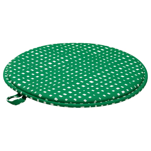 ÄNGSFRÄKEN Carreau de chaise, vert/blanc, 36 cm