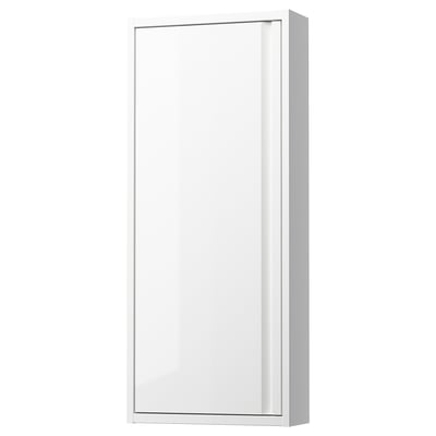 ÄNGSJÖN Élément mural avec porte, brillant blanc, 40x15x95 cm