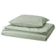 ÄNGSLILJA Housse de couette et 1 taie, gris-vert pâle, 150x200/50x60 cm