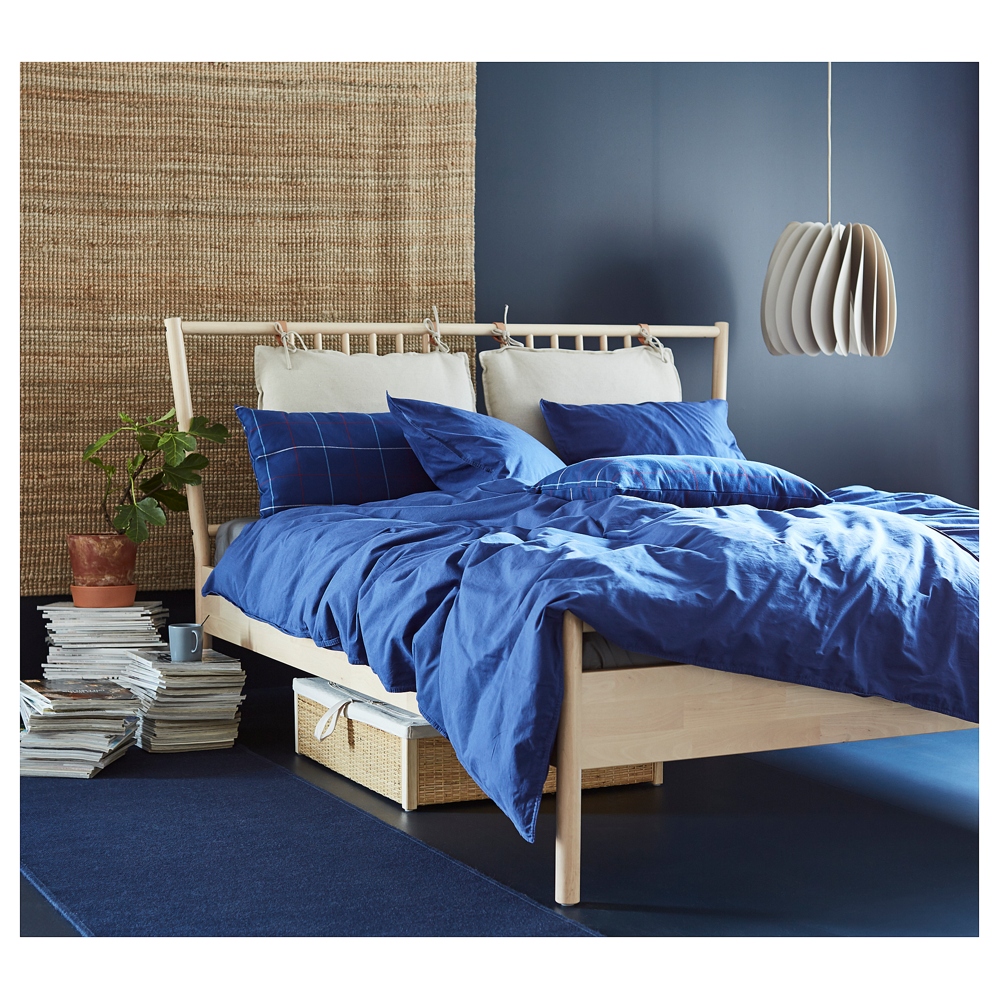 ÄNGSLILJA Housse de couette et taie - bleu foncé - IKEA