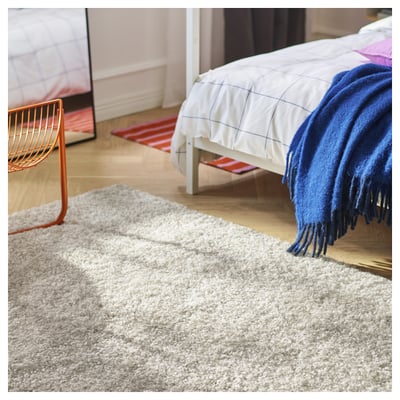 ÄRENDE Tapis, poils hauts, blanc cassé, 120x180 cm