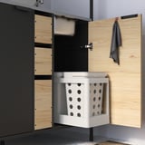 ÄSPINGE Kitchenette, noir/frêne, 120x60x202 cm