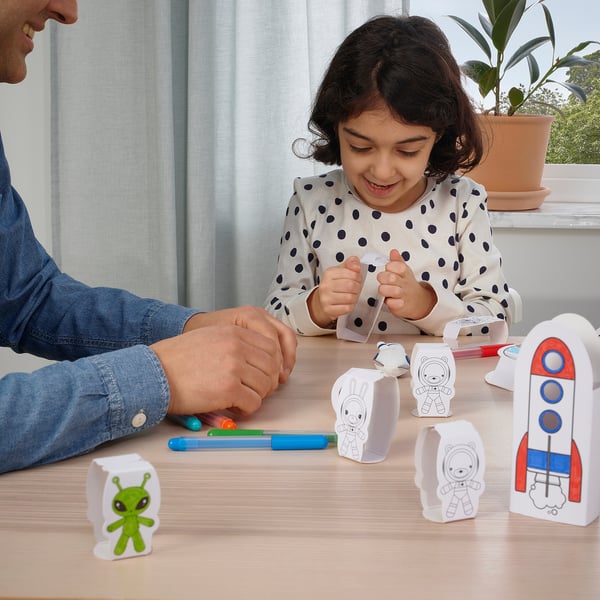 AFTONSPARV Gabarit en carton, 15 pièces, espace