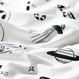 AFTONSPARV Housse de couette et 1 taie, espace blanc/noir, 150x200/50x60 cm