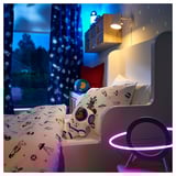 AFTONSPARV Housse de couette et 1 taie, espace blanc/noir, 150x200/50x60 cm