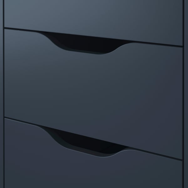 ALEX Caisson à tiroirs sur roulettes, bleu noir, 36x76 cm