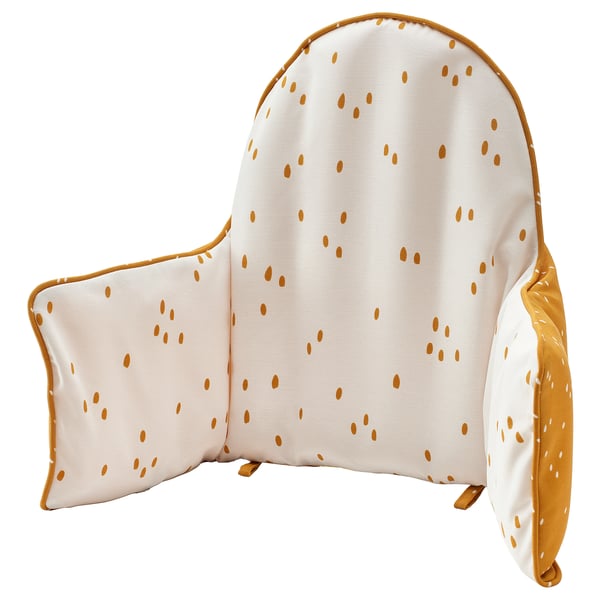 ANTILOP Coussin d'appui et housse, jaune foncé/blanc à pois