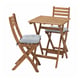 Option : ASKHOLMEN Table+2 chaises pliantes, extérieur, brun foncé/Klösan bleu, 60x62 cm