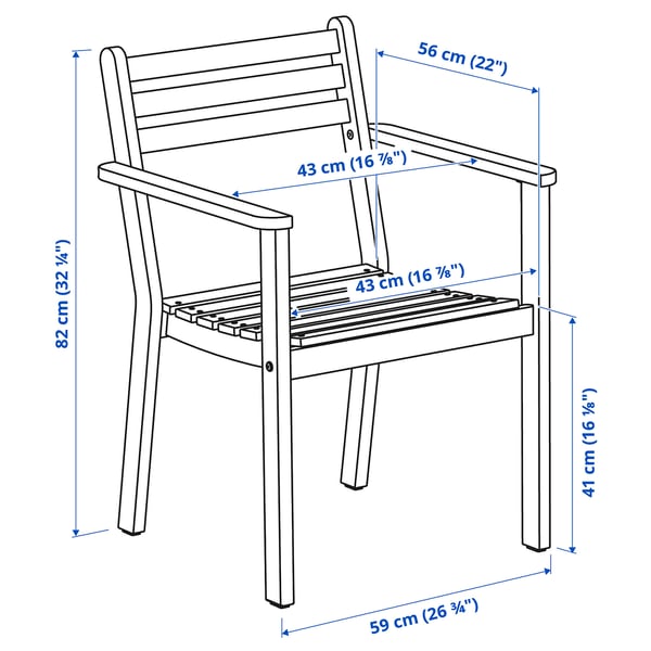 ASKHOLMEN Table+4 chaises accoud, extérieur, brun foncé/Kuddarna beige, 143x75 cm