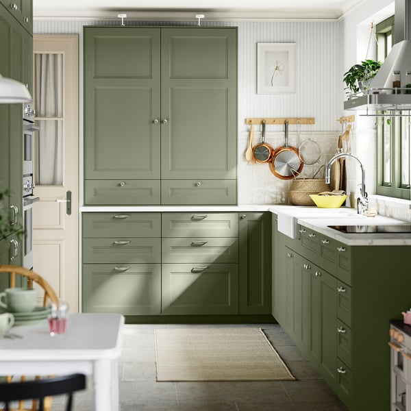 AXSTAD Porte élément bas d'angle, 2pcs, gris vert, 26x80 cm