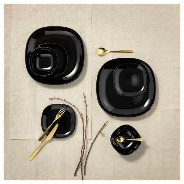 BACKIG Assiette creuse, noir, 20x20 cm
