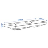 BACKSJÖN Double vasque avec siphon, blanc, 120x48 cm