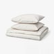 BANDKNIPPE Housse de couette et 2 taies, blanc/beige, 240x220/50x60 cm