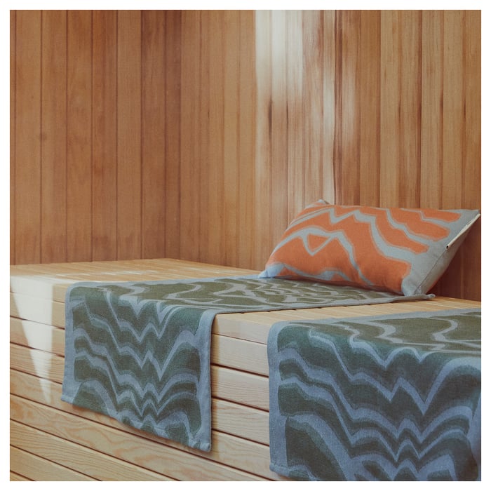 BASTUA Serviette pour banc sauna, bleu/vert, 45x60 cm IKEA