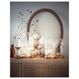 BEGÅVNING Cloche en verre avec socle, 26 cm