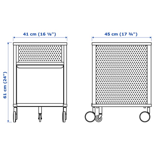 BEKANT Rangement mobile, grillage noir, 41x61 cm