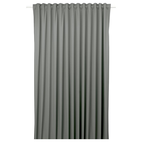 BENGTA Rideau occultant, 1 longueur, vert clair/ruflette, 210x300 cm