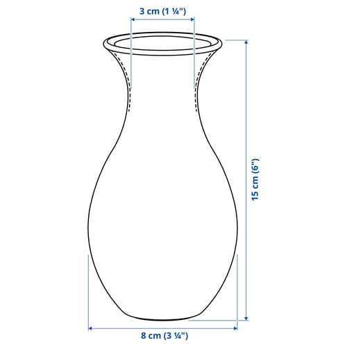 BERGKÖRSBÄR Vase, verre/vert, 15 cm