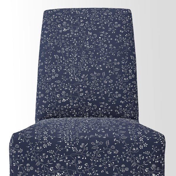 BERGMUND Chaise av housse mi-longue, blanc/Ryrane bleu foncé