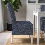 BERGMUND Chaise av housse mi-longue, blanc/Ryrane bleu foncé