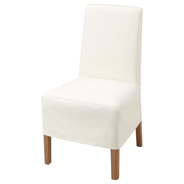 BERGMUND Chaise av housse mi-longue, motif chêne/Inseros blanc