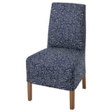 BERGMUND Chaise av housse mi-longue, motif chêne/Ryrane bleu foncé