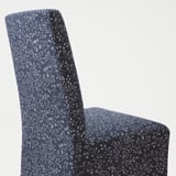 BERGMUND Chaise av housse mi-longue, motif chêne/Ryrane bleu foncé