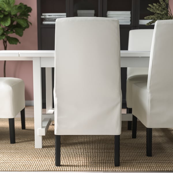 BERGMUND Chaise av housse mi-longue, noir/Inseros blanc