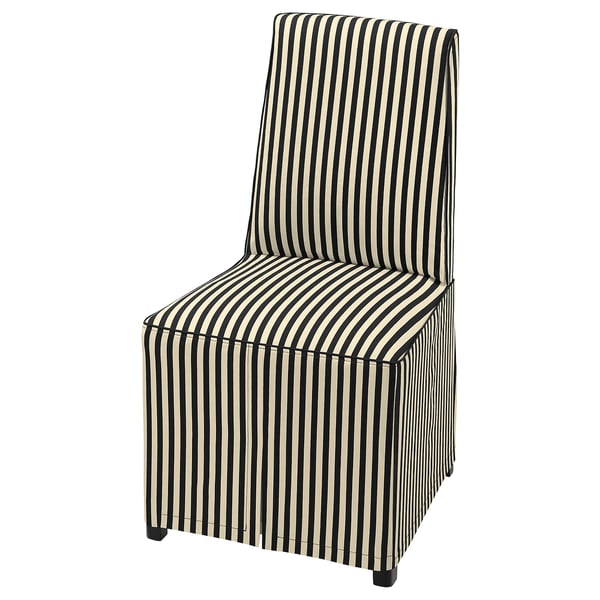 BERGMUND Chaise avec housse longue, noir/noir/blanc