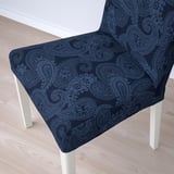 BERGMUND Chaise, blanc/Kvillsfors bleu foncé/bleu