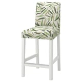 BERGMUND Chaise de bar, blanc/Fågelfors multicolore, 62 cm