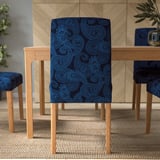 BERGMUND Chaise, motif chêne/Kvillsfors bleu foncé/bleu