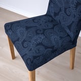 BERGMUND Chaise, motif chêne/Kvillsfors bleu foncé/bleu