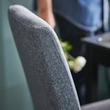 BERGMUND Chaise, noir/Gunnared gris moyen