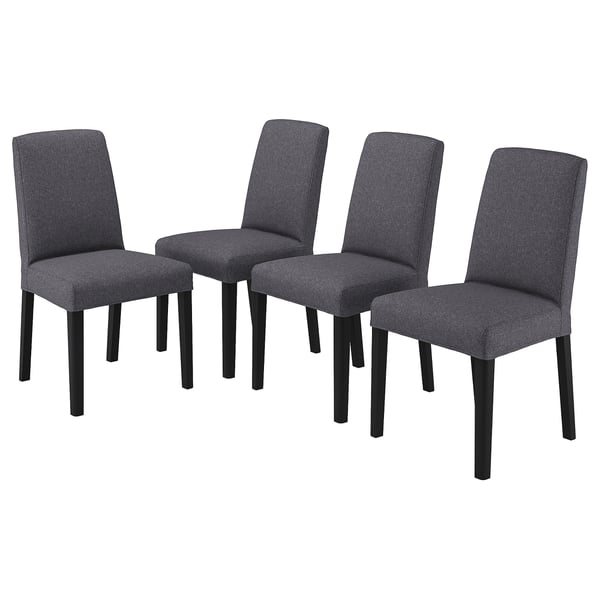 BERGMUND Chaise, noir/Gunnared gris moyen