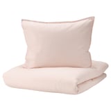 BERGPALM Housse de couette et 1 taie, rose clair/rayure, 150x200/50x60 cm