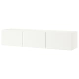 BESTÅ Banc TV avec portes, blanc/Lappviken blanc, 180x42x38 cm