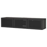 BESTÅ Banc TV avec portes, brun noir/Mörtviken noir, 180x42x38 cm