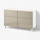 BESTÅ Combi rangement portes/tiroirs, blanc/Riksviken/Stubbarp effet bronze clair, 120x42x74 cm