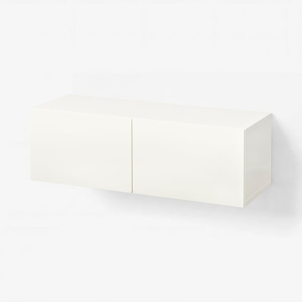 BESTÅ Combinaison rangement murale, blanc/Lappviken blanc, 120x42x38 cm