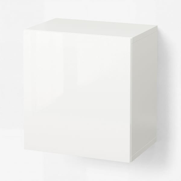 BESTÅ Combinaison rangement murale, blanc/Selsviken blanc, 60x42x64 cm