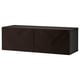 BESTÅ Combinaison rangement murale, brun noir Hedeviken/brun foncé placage chêne teinte, 120x42x38 cm