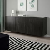 BESTÅ Combinaison rangement murale, brun noir/Lappviken brun noir, 180x42x64 cm