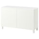BESTÅ Combinaison rangement portes, blanc/Förvaltare blanc, 120x42x75 cm